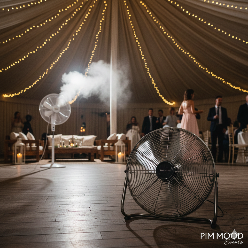 Închiriere ventilator profesional pentru cort și petreceri outdoor București, Ilfov și Prahova - Răcorire evenimente PIM MOOD Events